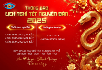 THÔNG BÁO NGHỈ TẾT NGUYÊN ĐÁN 2025